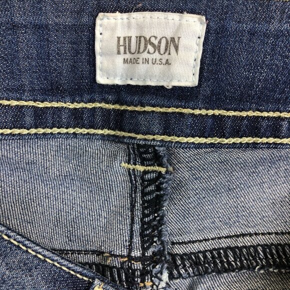 Hudson Flare Jeans Sz 29 Low Rise Signature Logo Flap Pockets 2 Button Zip 30x29 - Picture 11 of 12